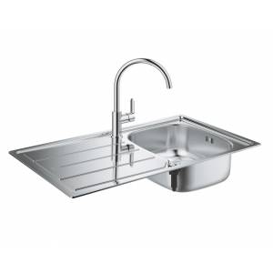 Мойка кухонная верхнего монтажа Grohe K200 со смесителем BauEdge